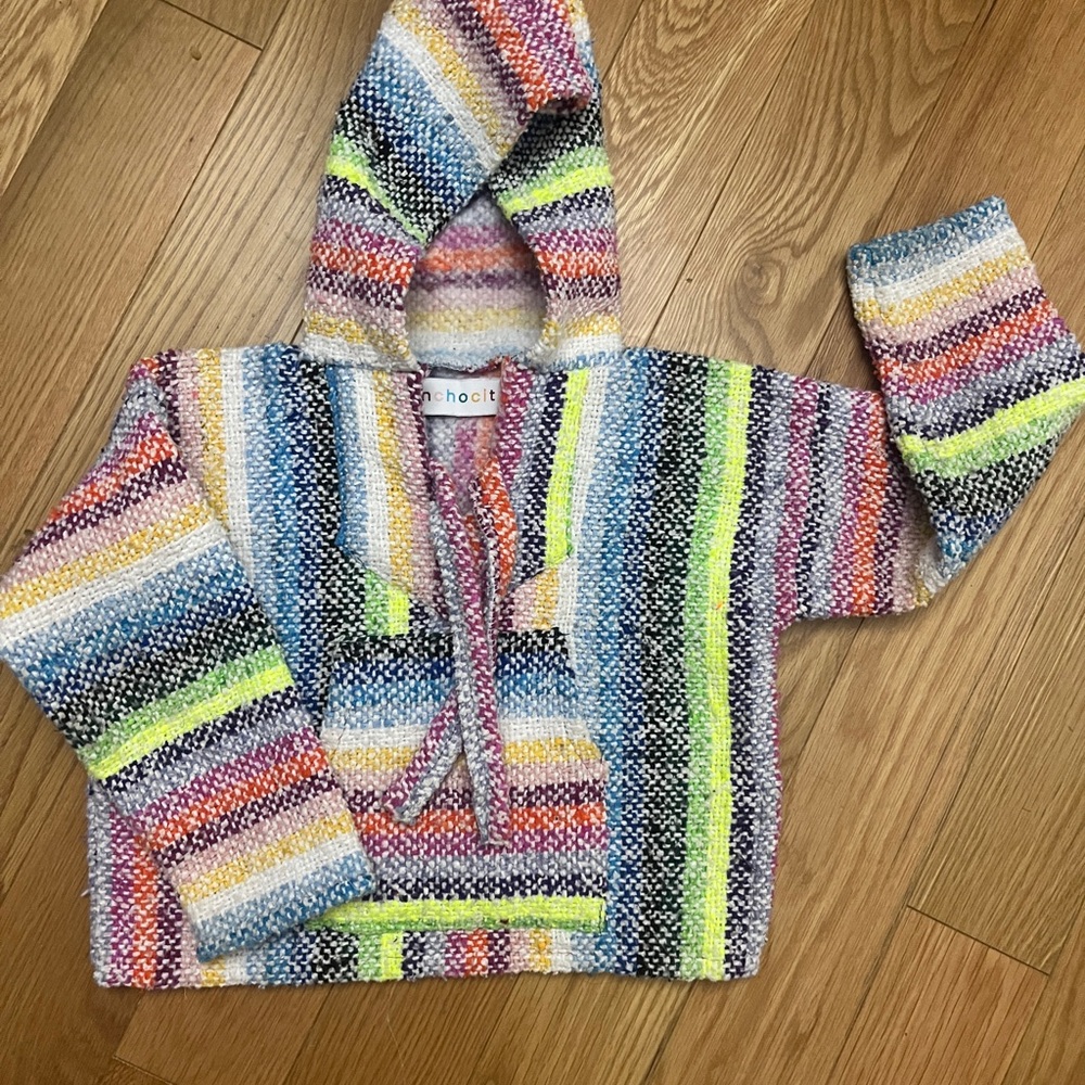 Colorful Striped Knit Hoodie
